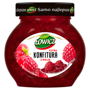 Łowicz Konfitura extra z malin o obniżonej zawartości cukrów 240 g
