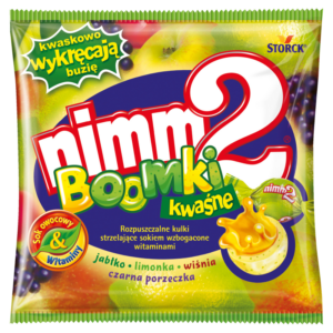 nimm2 Boomki kwaśne Rozpuszczalne kulki strzelające sokiem wzbogacone witaminami 90 g