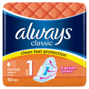 Always Classic Sensitive Normal Podpaski ze skrzydełkami, 10 sztuk