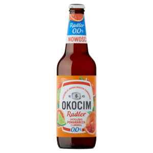 Okocim Radler Piwo bezalkoholowe z lemoniadą sycylijska pomarańcza z limonką 500 ml