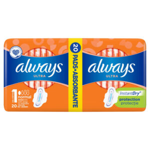 Always Ultra Normal (rozmiar 1) Podpaski ze skrzydełkami, 20 sztuk