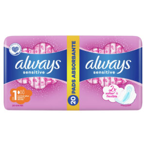 Always Ultra Sensitive Super Plus (rozmiar 1) Podpaski ze skrzydełkami, 20