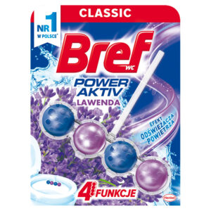 Bref WC Power Aktiv Zawieszka myjąco-zapachowa do muszli WC lawendowe pole 50 g