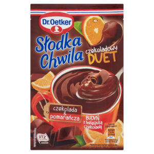 Dr. Oetker Słodka Chwila Czekoladowy Duet Budyń z belgijską czekoladą czekolada & pomarańcza 45 g