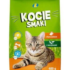 Karma dla kotów Kocie Smaki z kurczakiem i dziczyzna 400 g Lewiatan