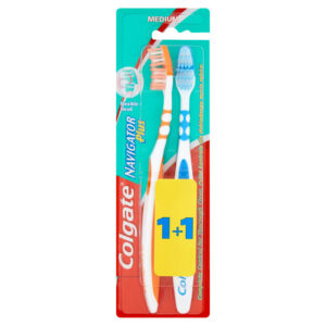 Colgate Navigator Plus Szczoteczka do zębów średnia 2 sztuki
