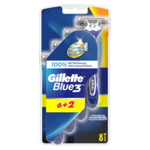Gillette Blue3 Jednorazowe maszynki do golenia dla mężczyzn, 6 + 2 sztuki