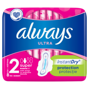 Always Ultra Super (rozmiar 2) Podpaski ze skrzydełkami, 8 sztuk