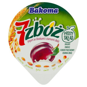 Bakoma 7 zbóż Jogurt ze śliwkami i ziarnami zbóż 300 g