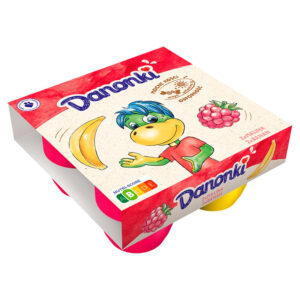 Danone Danonki Mega Serek malina banan 360 g (4 x 90 g)