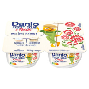 Danone Danio Prosty Skład z Polski Serek homogenizowany smak śmietankowy 520 g (4 x 130 g)