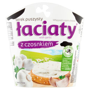 Łaciaty Serek puszysty z czosnkiem 150 g