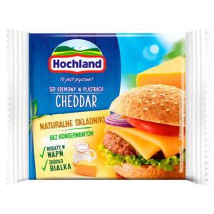Hochland Ser kremowy Cheddar w plastrach 130 g