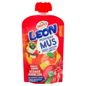 Hortex Leon Mus owocowo-warzywny jabłko banan wiśnia buraczek 100 g