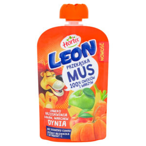 Hortex Leon Mus owocowo-warzywny jabłko brzoskwinia banan marchew dynia 100 g