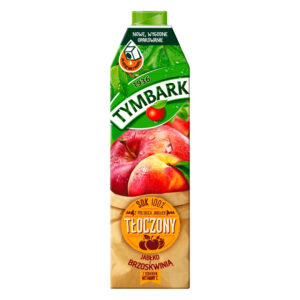 Tymbark Sok 100% tłoczony z jabłek z brzoskwinią 1 l