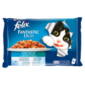 Felix Fantastic Duo Karma dla kotów wybór rybnych smaków 400 g (4 x 100 g)