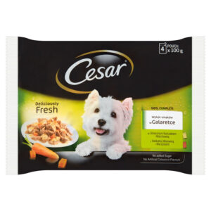 Cesar Wybór smaków w galaretce Karma pełnoporcjowa 400 g (4 saszetki)
