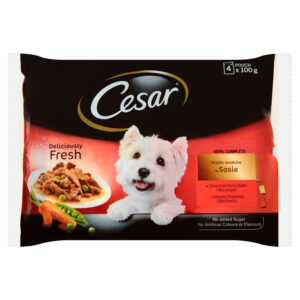 Cesar Wybór smaków w sosie Karma pełnoporcjowa 400 g (4 saszetki)