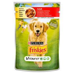 Friskies Vitafit Adult Karma dla psów z wołowiną i marchewką w galaretce 100 g