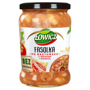 Łowicz Fasolka po bretońsku z boczkiem i kiełbasą 580 g