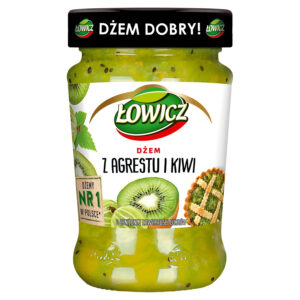 Łowicz Dżem z agrestu i kiwi o obniżonej zawartości cukrów 280 g