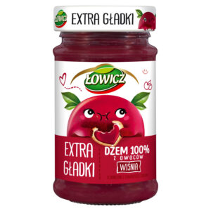 Łowicz Dżem 100% z owoców extra gładki wiśnia 235 g
