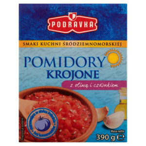 Podravka Pomidory krojone z oliwą i czosnkiem 390 g