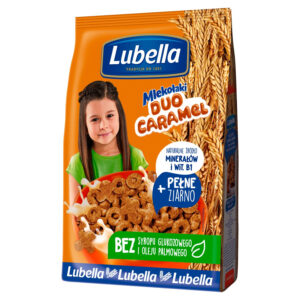 Lubella Mlekołaki Duo Caramel Zbożowe chrupki o smaku karmelowym 500 g