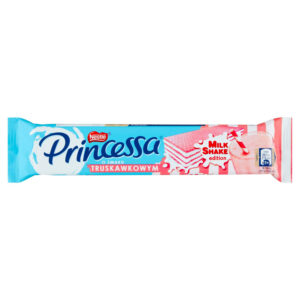 Princessa Kolorowy wafel przekładany mlecznym kremem o smaku truskawkowym 38 g