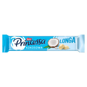Princessa Longa Wafel przekładany kremem kokosowym oblany białą czekoladą 44 g