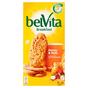 belVita Breakfast Ciastka zbożowe z miodem orzechami i kawałkami czekolady 300 g (6 x 50 g)