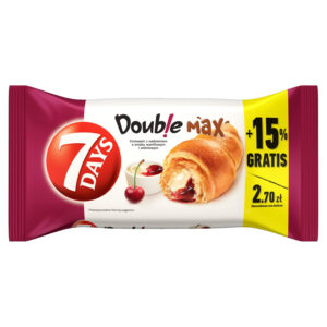 7 Days Doub!e Max Croissant z nadzieniem o smaku waniliowym i wiśniowym 110 g