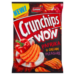 Crunchips Wow Grubo krojone chipsy ziemniaczane o smaku kremowej papryki 110 g