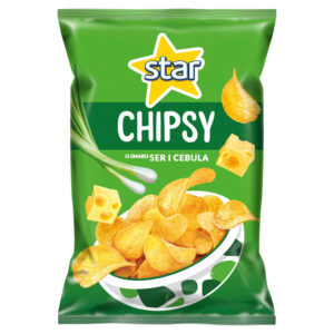 Star Chipsy o smaku ser i cebula 130 g