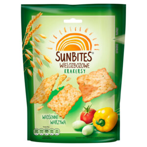 Sunbites Wielozbożowe krakersy wiosenne warzywa 100 g