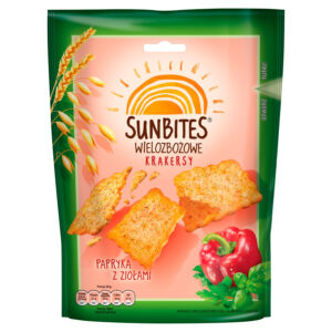 Sunbites Wielozbożowe krakersy papryka z ziołami 100 g