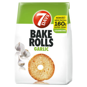 7 Days Bake Rolls Chrupki chlebowe o smaku czosnku 160 g