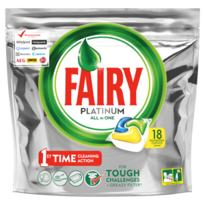 Fairy Platinum All in One Lemon Kapsułki do zmywarki 18 sztuk