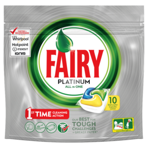 Fairy Platinum All In One Lemon Kapsułki do zmywarki 10 sztuk