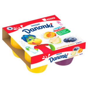 Danone Danonki Mega Serek brzoskwinia-gruszka jagoda 360 g (4 x 90 g)