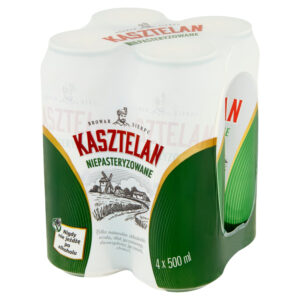 Kasztelan Piwo jasne niepasteryzowane 4 x 500 ml