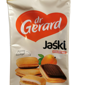 dr Gerard Jaśki biszkopty z nadzieniem o smaku morelowym i z polewą kakaową 205 g